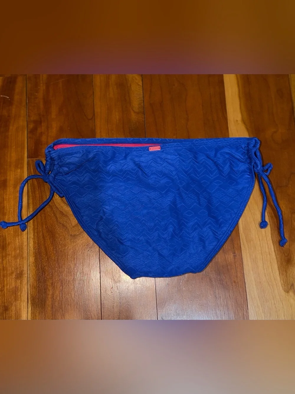 cleo Royal Blue Bikini Bottom with Pink Lining and Yellow Tag Sz XS